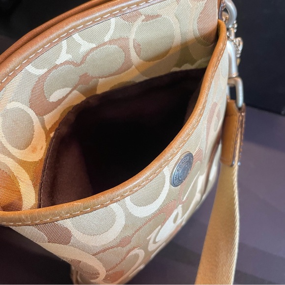 Coach Leah OP Art Signature Slim Crossbody Bag Beige/Khaki 42422 - Picture 4 of 4